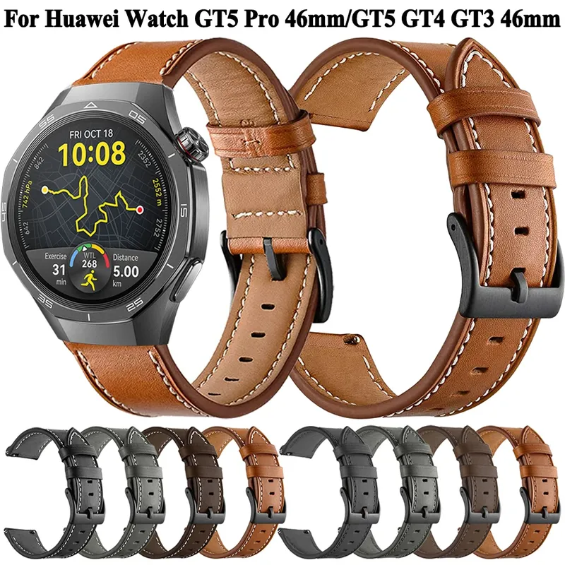 Bracelet montre cuir PU souple 22 mm Huawei Watch