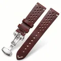 Bracelet montre cuir respirant 18 à 24 mm – Couleur du bracelet Dark Brown