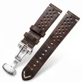 Bracelet montre cuir respirant 18 à 24 mm – Couleur du bracelet Green