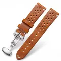 Bracelet montre cuir respirant 18 à 24 mm – Couleur du bracelet Yellow