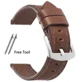 Bracelet montre cuir rétro 18 à 24 mm – Couleur du bracelet Dark Brown