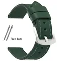 Bracelet montre cuir rétro 18 à 24 mm – Couleur du bracelet Green