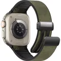 Bracelet montre cuir silicone pour Apple Watch 38 à 49 mm – Couleur du bracelet army green