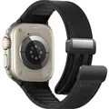 Bracelet montre cuir silicone pour Apple Watch 38 à 49 mm – Couleur du bracelet black
