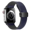 Bracelet montre cuir silicone pour Apple Watch 38 à 49 mm – Couleur du bracelet blue