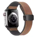 Bracelet montre cuir silicone pour Apple Watch 38 à 49 mm – Couleur du bracelet dark brown