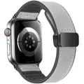 Bracelet montre cuir silicone pour Apple Watch 38 à 49 mm – Couleur du bracelet grey