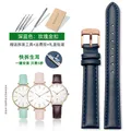 Bracelet montre cuir souple 12 à 18 mm – Couleur du bracelet Dark blue rose gold