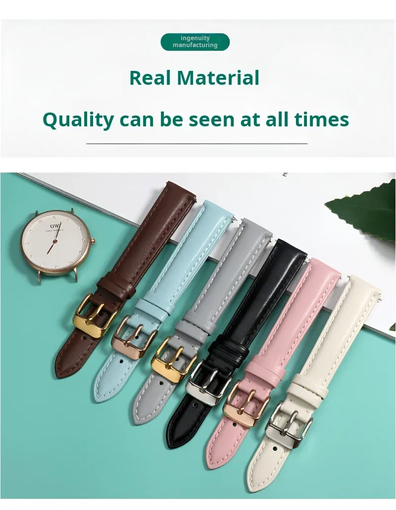 Bracelet montre cuir souple 12 à 18 mm