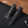Bracelet montre cuir souple 38 à 49 mm pour Apple Watch – Couleur du bracelet Black-B