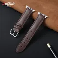 Bracelet montre cuir souple 38 à 49 mm pour Apple Watch – Couleur du bracelet Brown-S