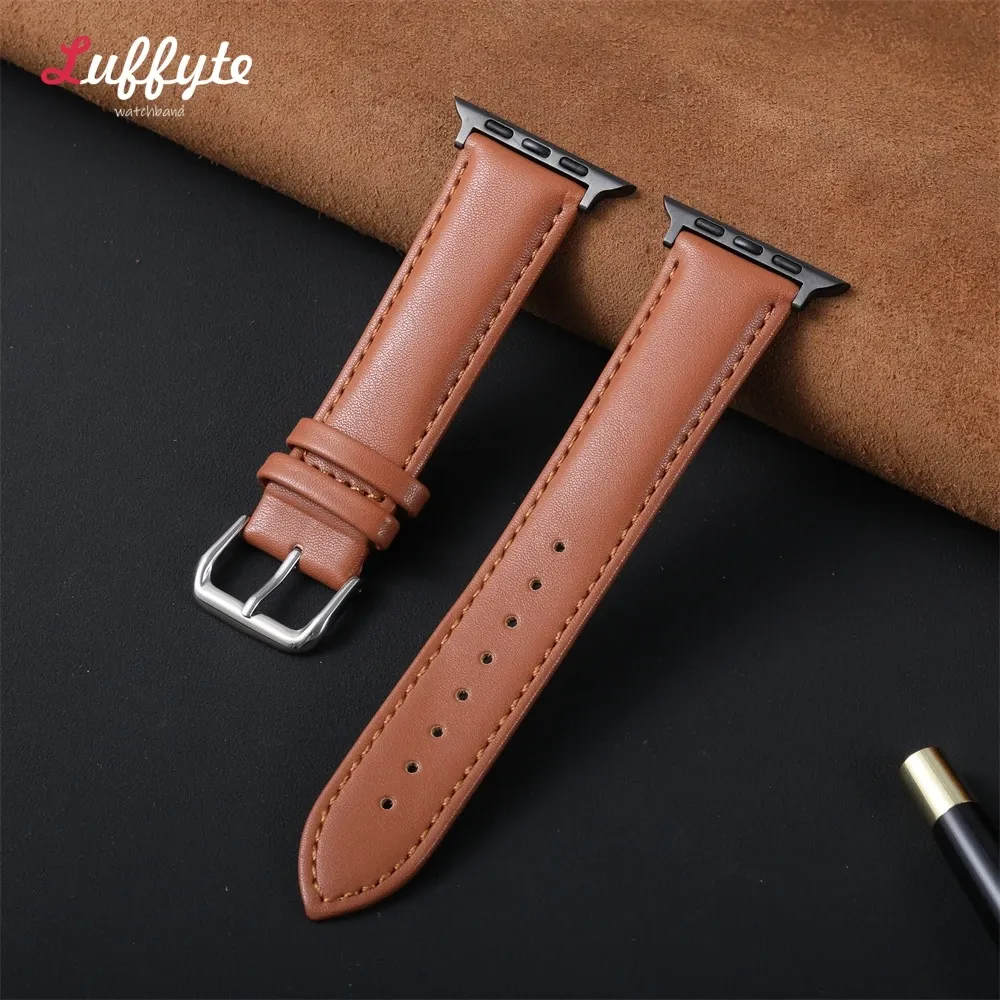 Bracelet montre cuir souple 38 à 49 mm pour Apple Watch