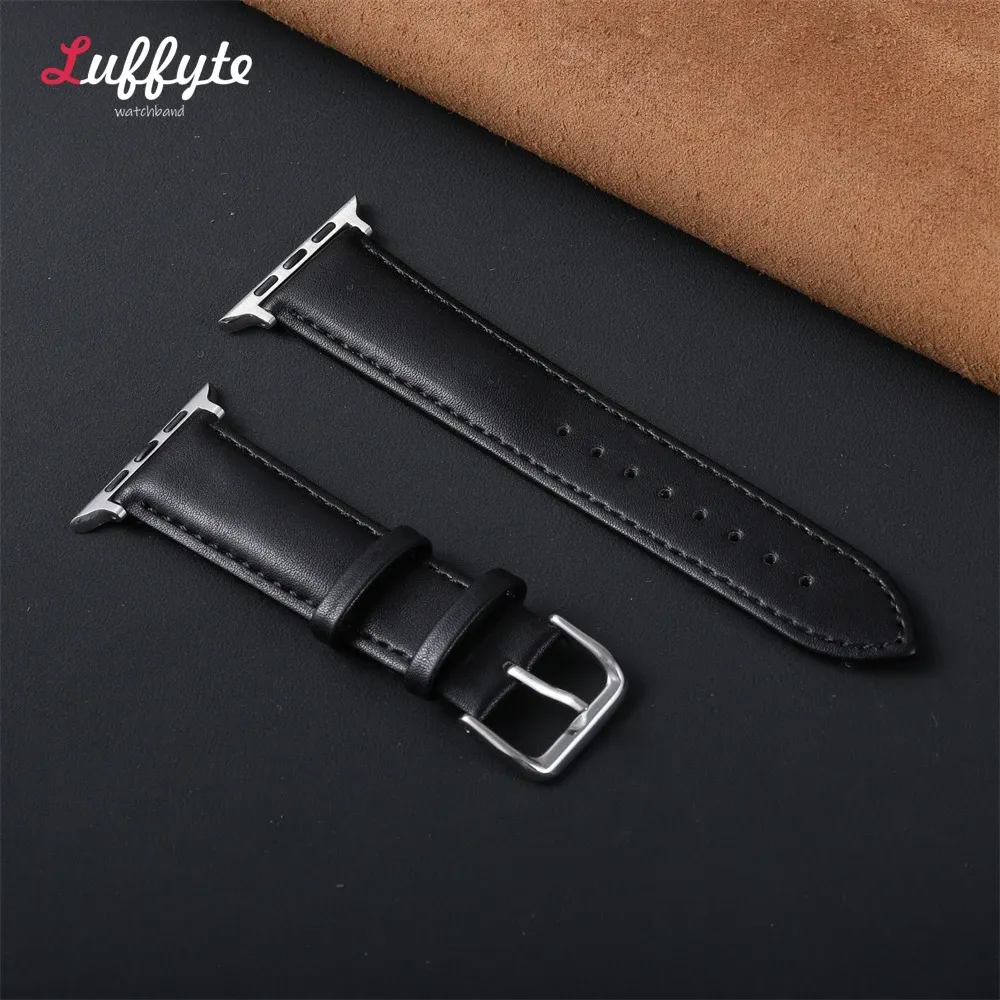 Bracelet montre cuir souple 38 à 49 mm pour Apple Watch