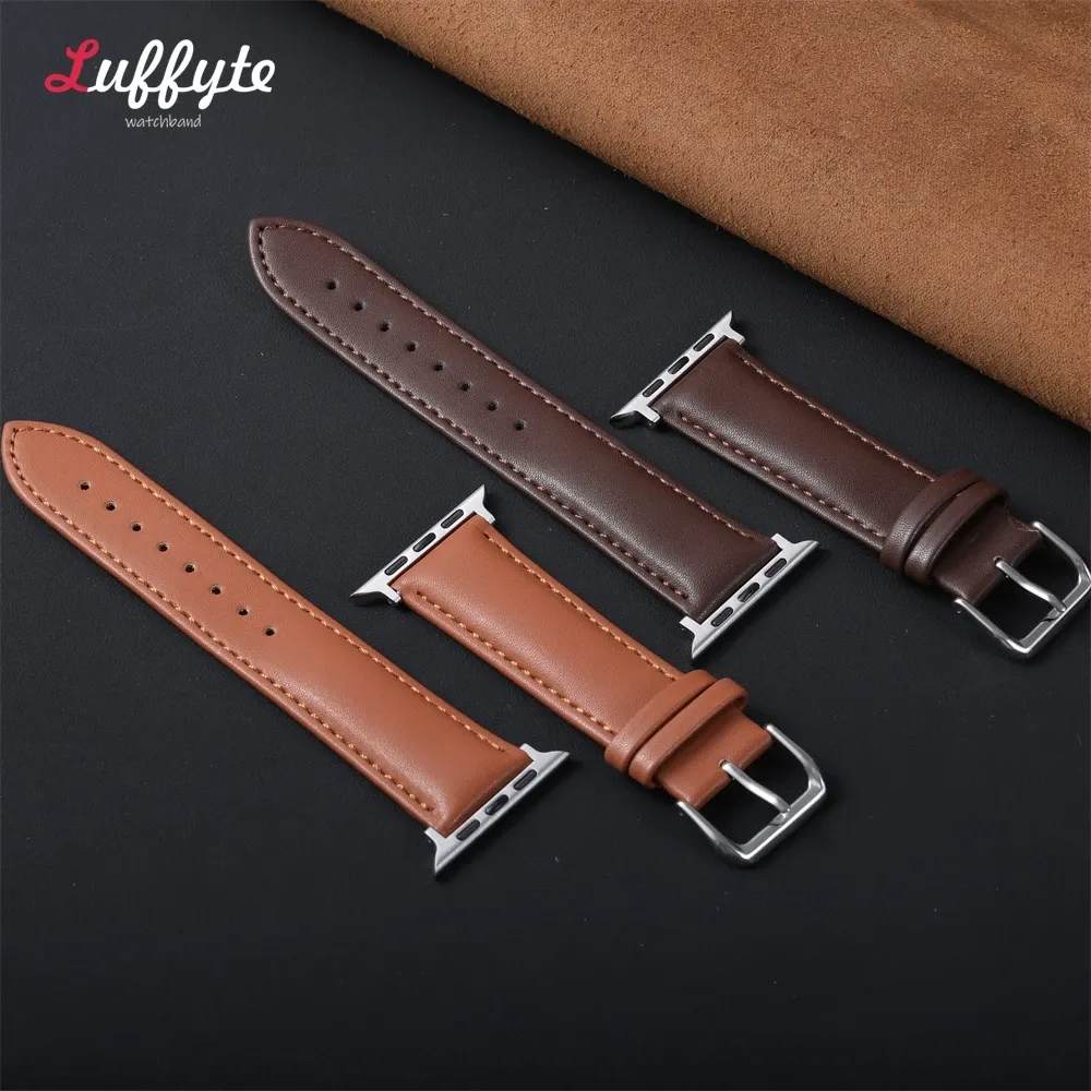 Bracelet montre cuir souple 38 à 49 mm pour Apple Watch
