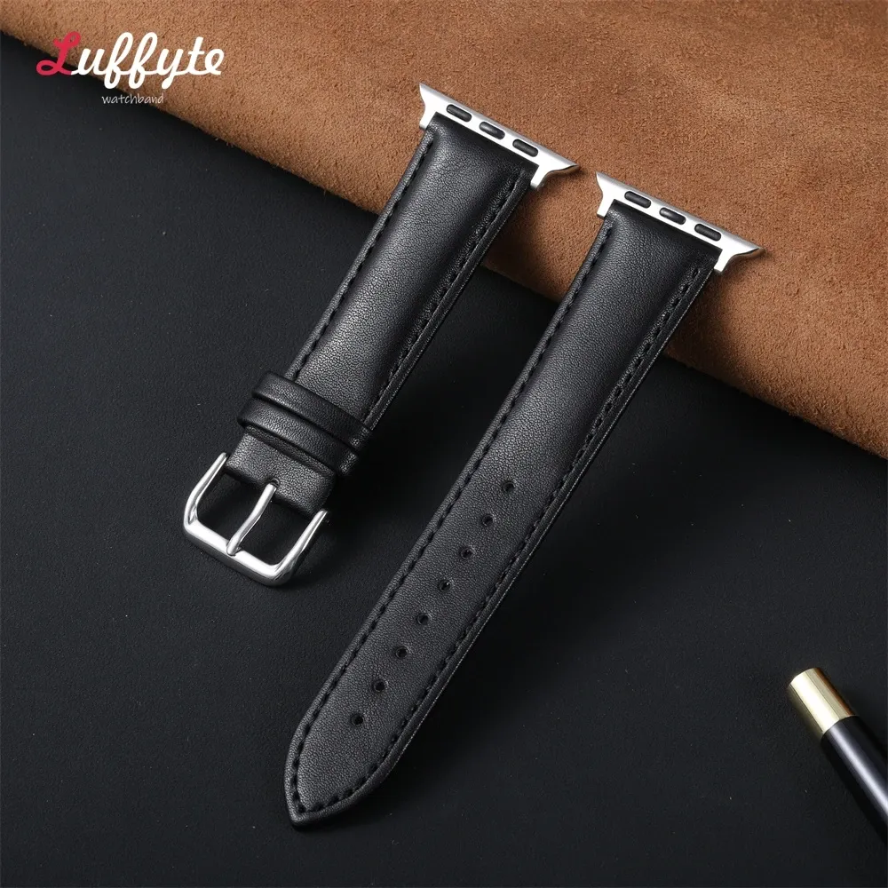 Bracelet montre cuir souple 38 à 49 mm pour Apple Watch