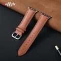 Bracelet montre cuir souple 38 à 49 mm pour Apple Watch – Couleur du bracelet Light Brown-B