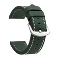 Bracelet montre cuir sport vintage 18 à 24 mm – Band Color Army Green Silver 2