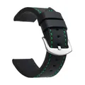Bracelet montre cuir sport vintage 18 à 24 mm – Band Color Black Green Silver