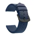 Bracelet montre cuir sport vintage 18 à 24 mm – Band Color Blue Black