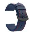 Bracelet montre cuir sport vintage 18 à 24 mm – Band Color Blue Red Black