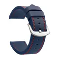 Bracelet montre cuir sport vintage 18 à 24 mm – Band Color Blue Red Silver