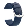 Bracelet montre cuir sport vintage 18 à 24 mm – Band Color Blue Silver