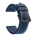 Bracelet montre cuir sport vintage 18 à 24 mm – Band Color Blue White Black