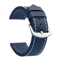 Bracelet montre cuir sport vintage 18 à 24 mm – Band Color Blue White Silver