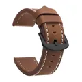 Bracelet montre cuir sport vintage 18 à 24 mm – Band Color Brown White Black
