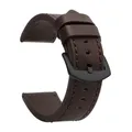 Bracelet montre cuir sport vintage 18 à 24 mm – Band Color Dark Brown Black