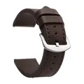 Bracelet montre cuir sport vintage 18 à 24 mm – Band Color Dark Brown Silver