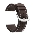 Bracelet montre cuir sport vintage 18 à 24 mm – Band Color Dark Brown White S