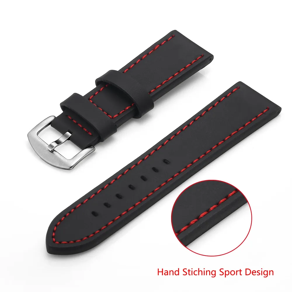 Bracelet montre cuir sport vintage 18 à 24 mm