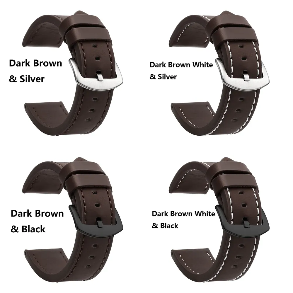 Bracelet montre cuir sport vintage 18 à 24 mm