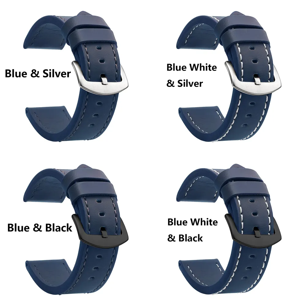Bracelet montre cuir sport vintage 18 à 24 mm