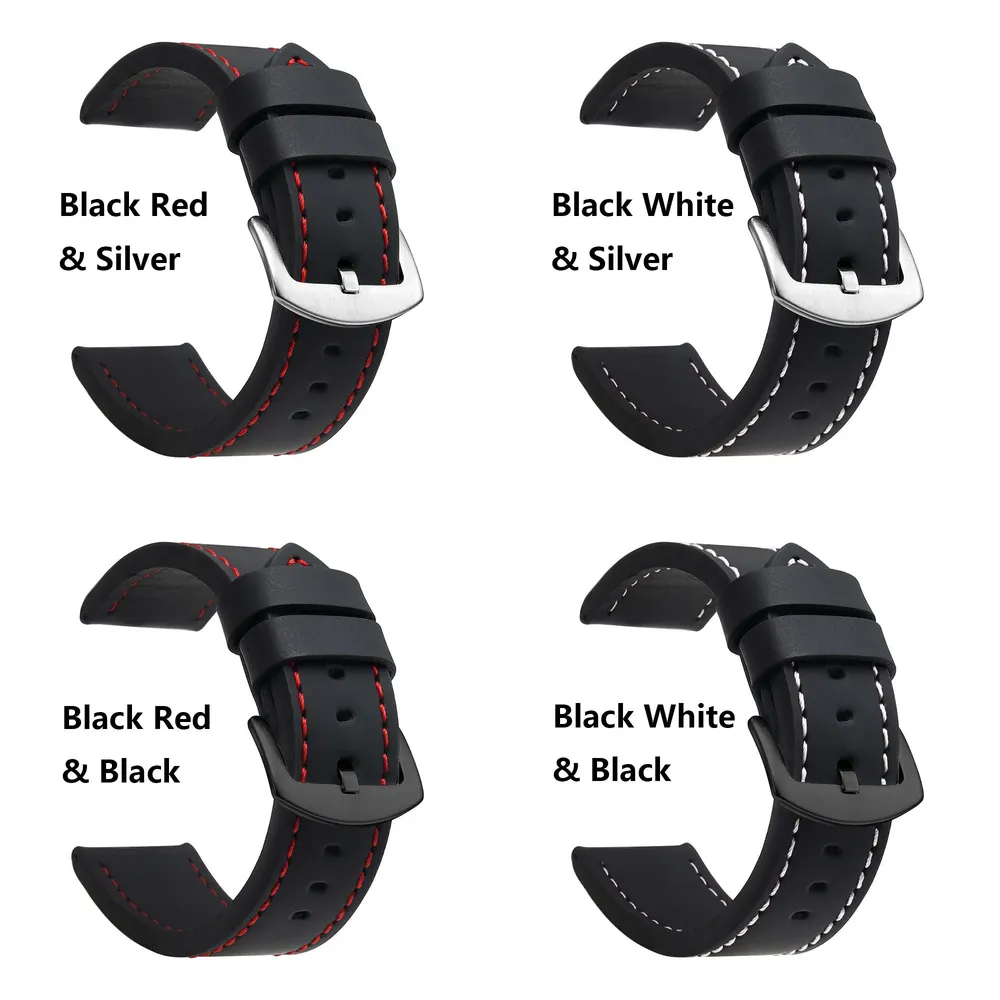 Bracelet montre cuir sport vintage 18 à 24 mm