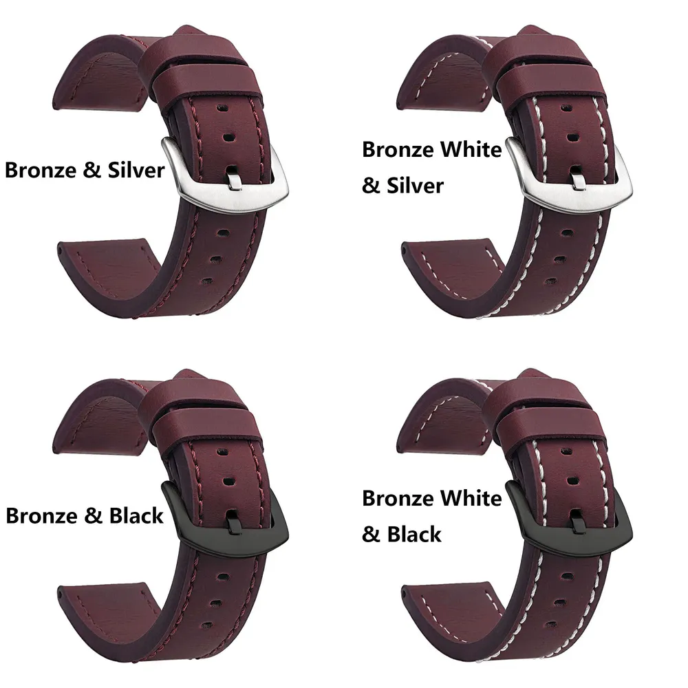 Bracelet montre cuir sport vintage 18 à 24 mm