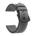 Bracelet montre cuir sport vintage 18 à 24 mm – Band Color Gray White Black