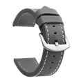 Bracelet montre cuir sport vintage 18 à 24 mm – Band Color Gray White Silver