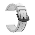 Bracelet montre cuir sport vintage 18 à 24 mm – Band Color White Black Black