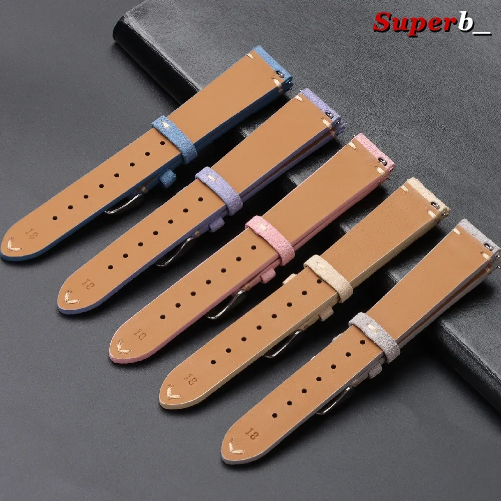 Bracelet montre cuir suédé 14 à 22 mm