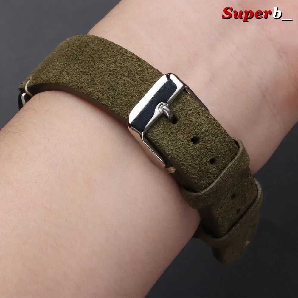 Bracelet montre cuir suédé 14 à 22 mm
