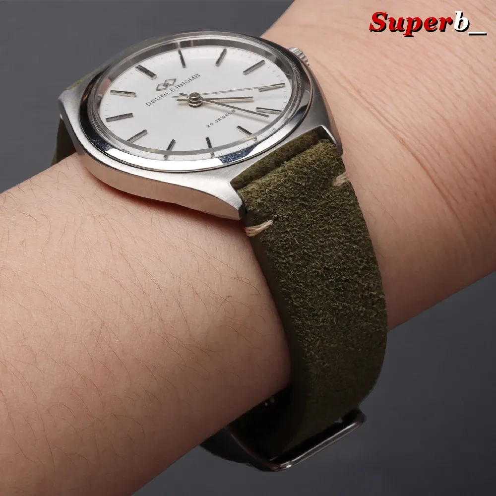Bracelet montre cuir suédé 14 à 22 mm