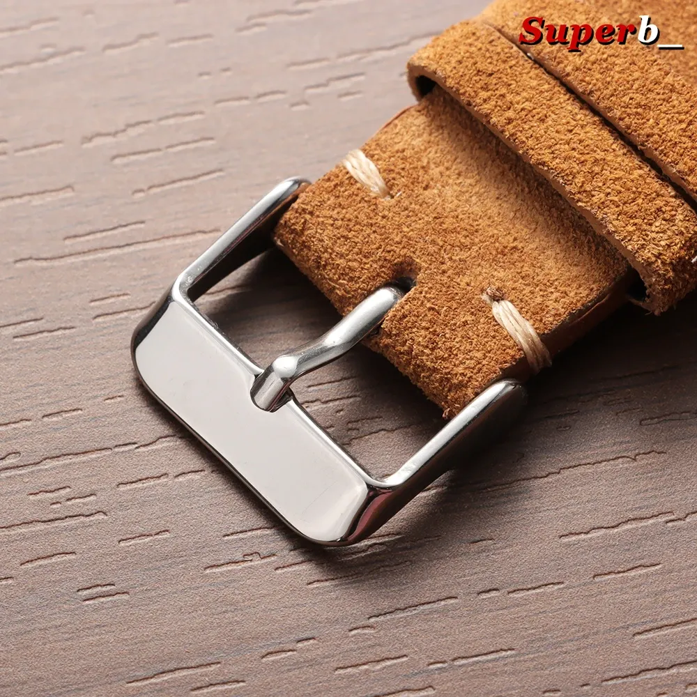 Bracelet montre cuir suédé 14 à 22 mm
