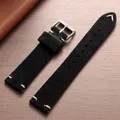 Bracelet montre cuir suédé 14 à 22 mm – Couleur du bracelet noir