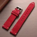 Bracelet montre cuir suédé 14 à 22 mm – Couleur du bracelet Rouge