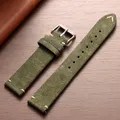 Bracelet montre cuir suédé 14 à 22 mm – Couleur du bracelet vert
