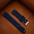 Bracelet montre cuir suédé 14 à 22 mm vintage – Couleur du bracelet dark blue