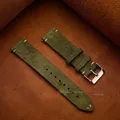 Bracelet montre cuir suédé 14 à 22 mm vintage – Couleur du bracelet green