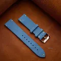 Bracelet montre cuir suédé 14 à 22 mm vintage – Couleur du bracelet light blue